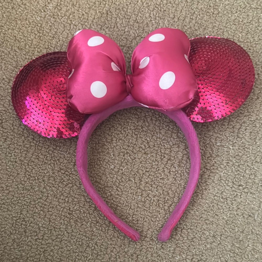 Sparkling Pink Minnie Mouse Ears Headband
